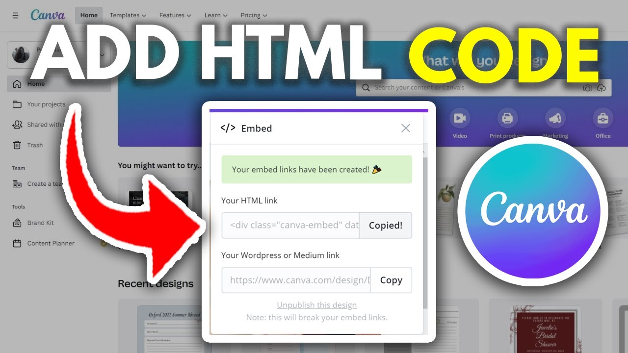 Как добавить HTML-код на сайт Canva (2025 ЛЕГКО)