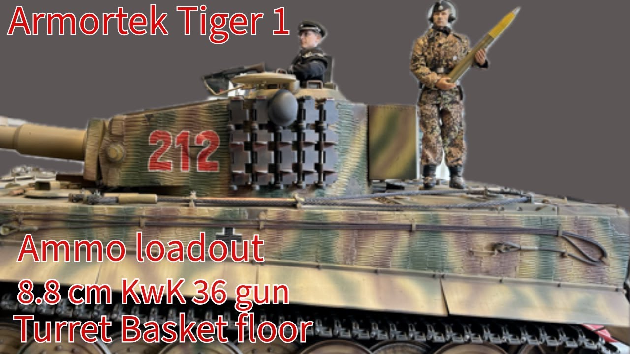 Масштаб 1/6 — боеприпасы Armortek Tiger 1 (поздний) (часть 2), добавлено орудие 8,8 cm KwK 36 и д...