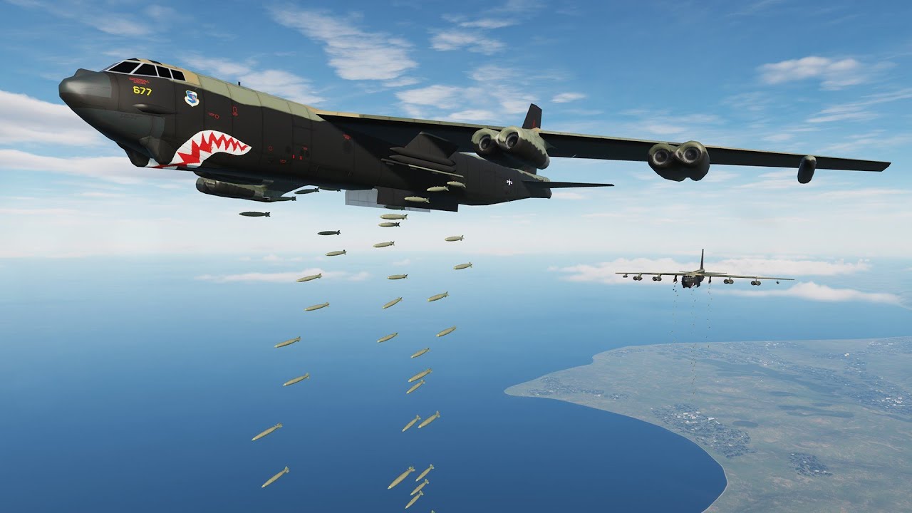 B-52B Bombing Destroy  Russian Base, Warship, Tank, Airport - DCS World