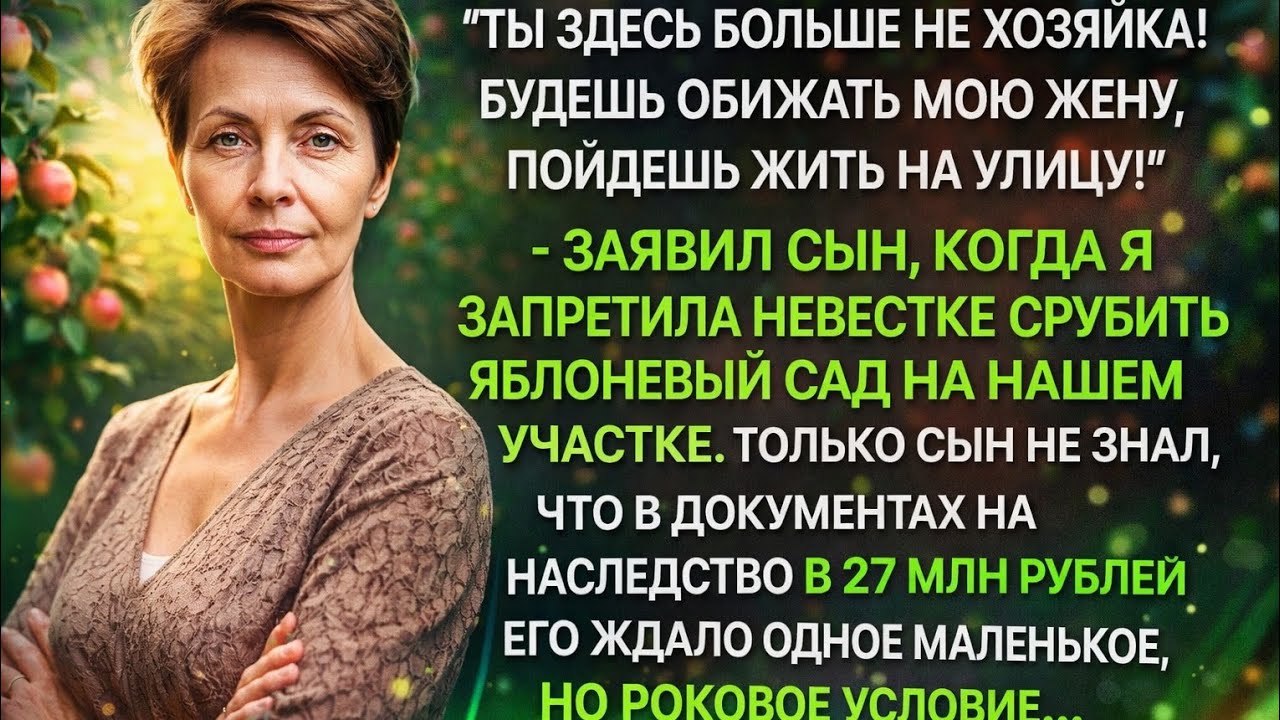 Сын выгнал меня из дома, когда я запретила невестке срубить сад, но он не знал главного...