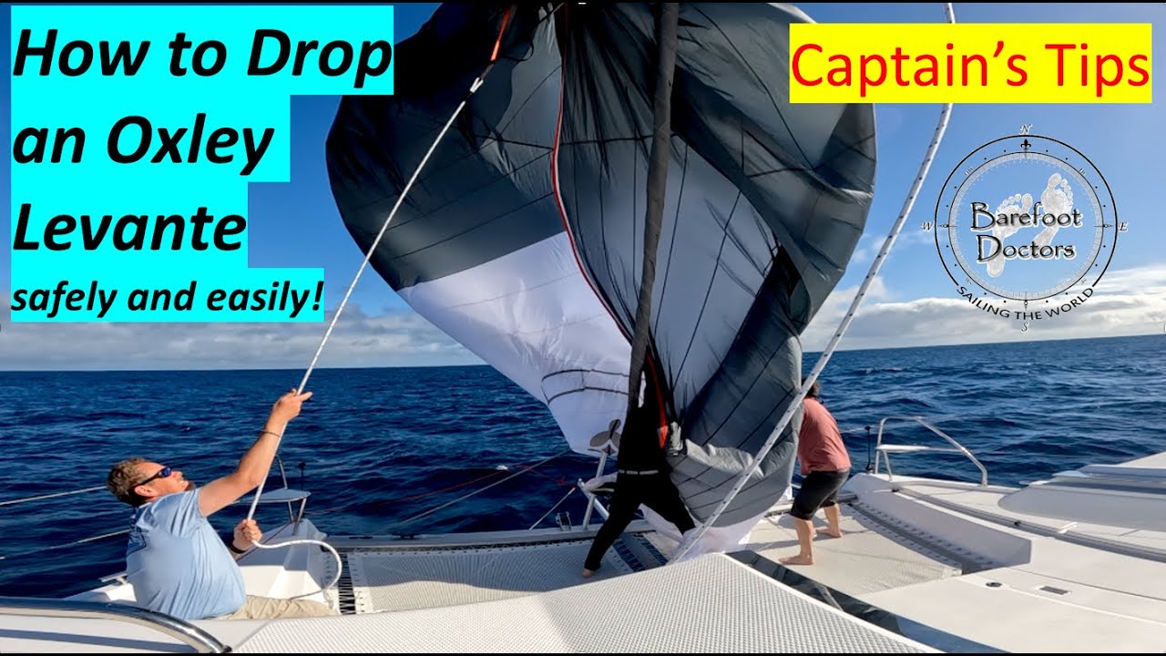How to drop an Oxley Levante - Safely and Easily.  And how to manage squalls! Leopard 50 Catamaran