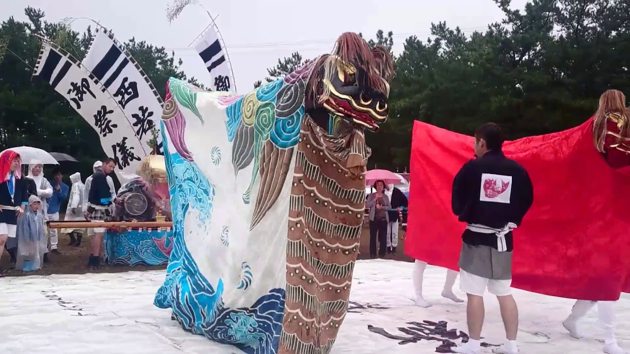 美浜町吉原祭り2017 ② 新濱若中 獅子舞