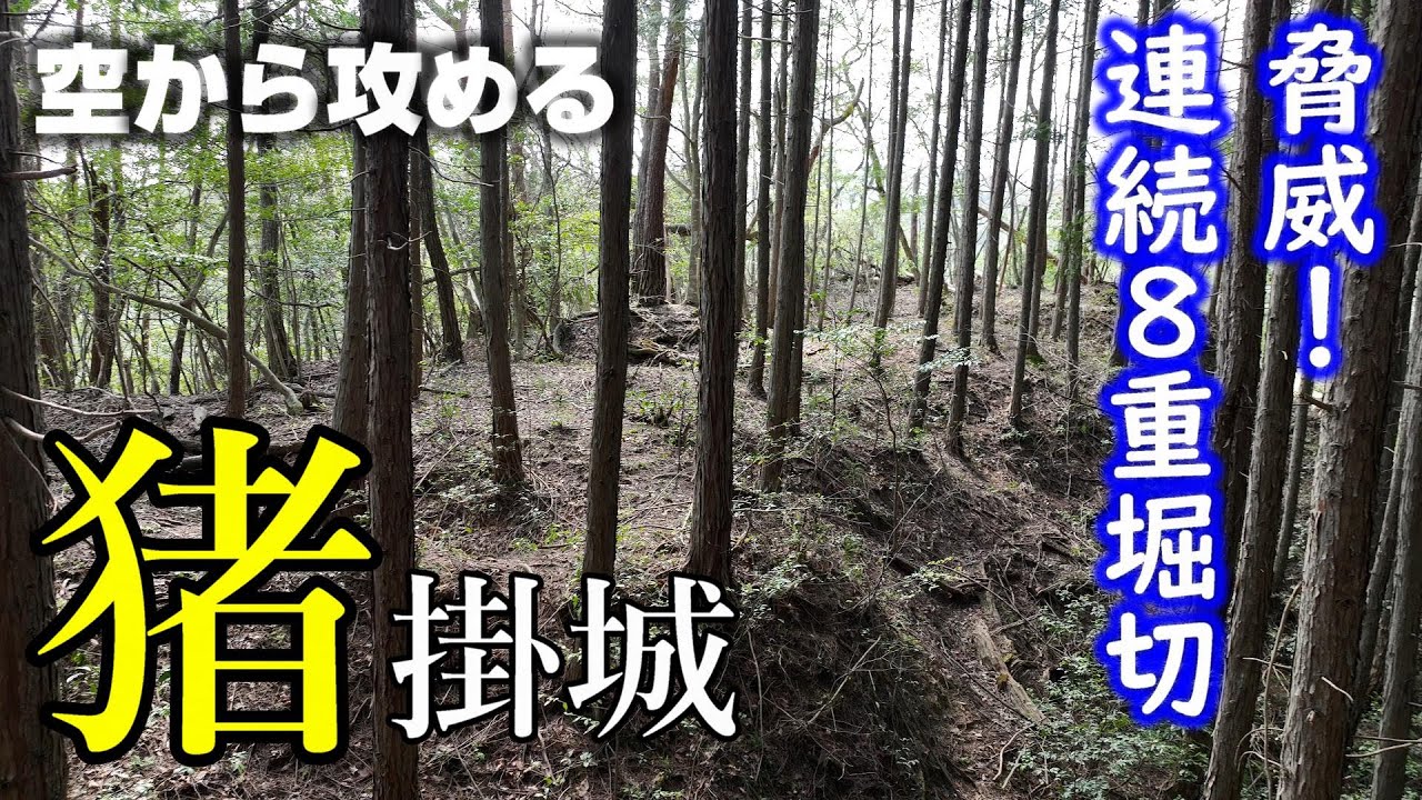 【驚異の連続8重堀切】猪掛城【空から攻める山城】ドローン空撮