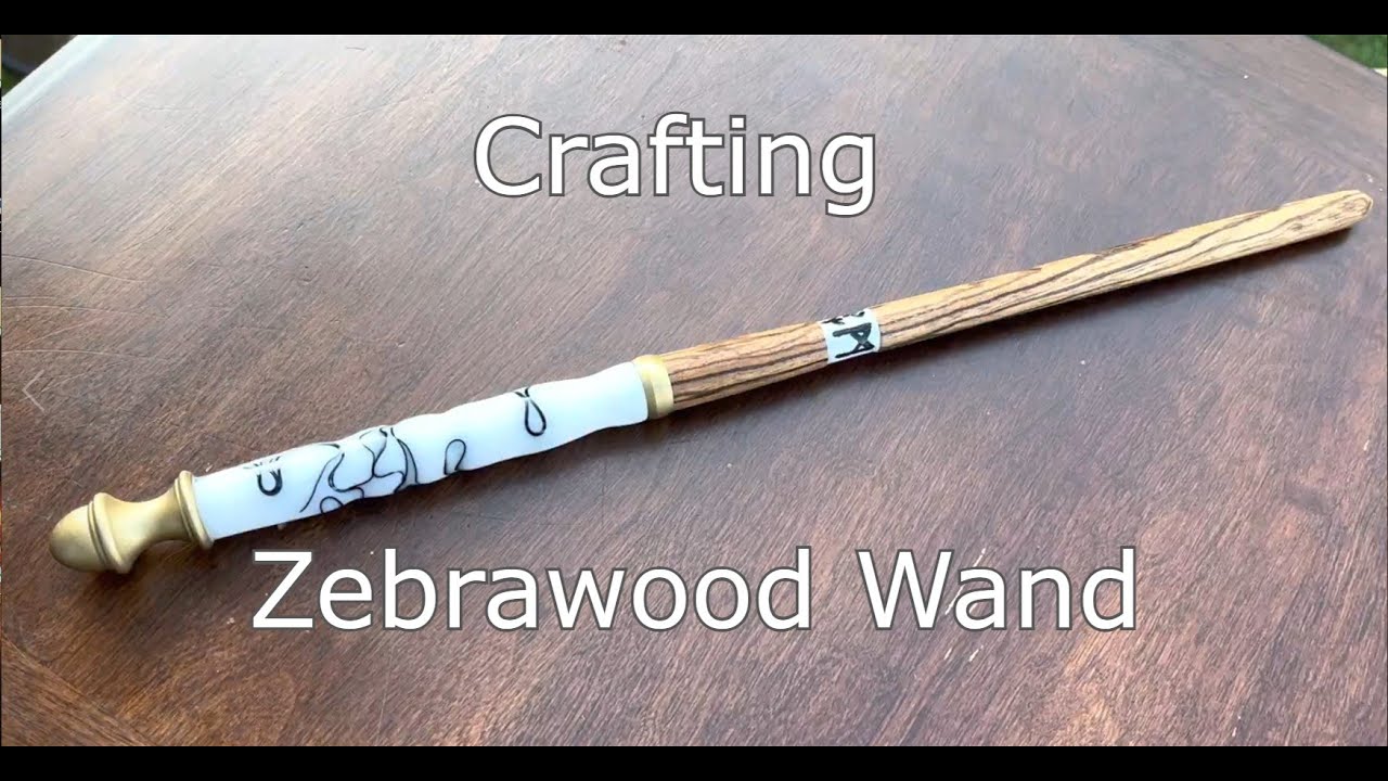 Making a Zebrawood Wand (Black and White Marble Resin Handle)