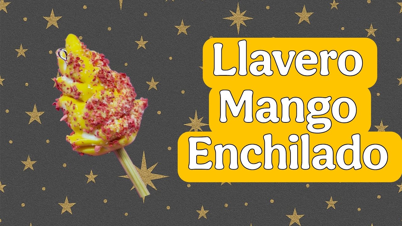 Llavero de Mango con Chile hecho a mano con Pasta Flexible o Porcelana Fría. 
