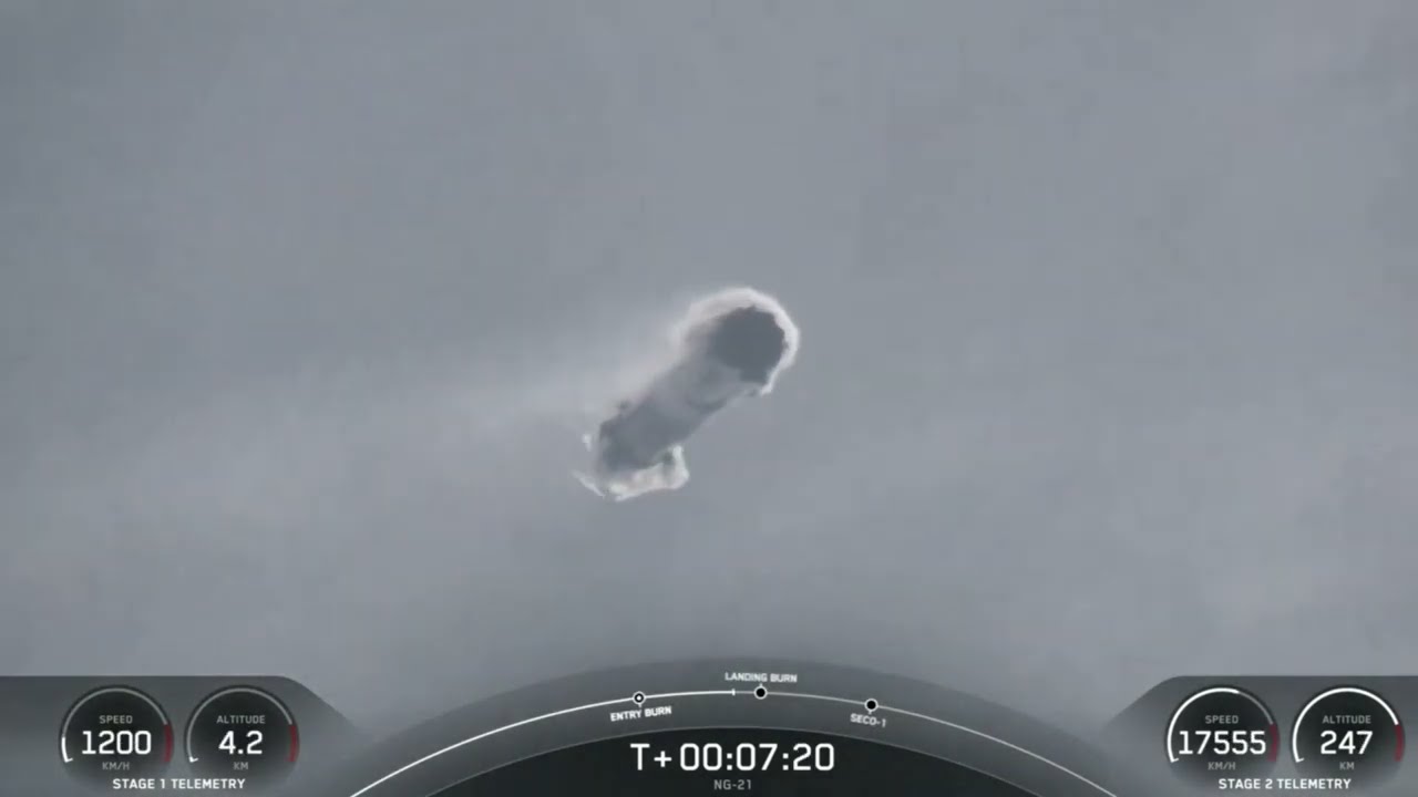 LANDING!!! Cygnus NG 21 Stage 1 Landing