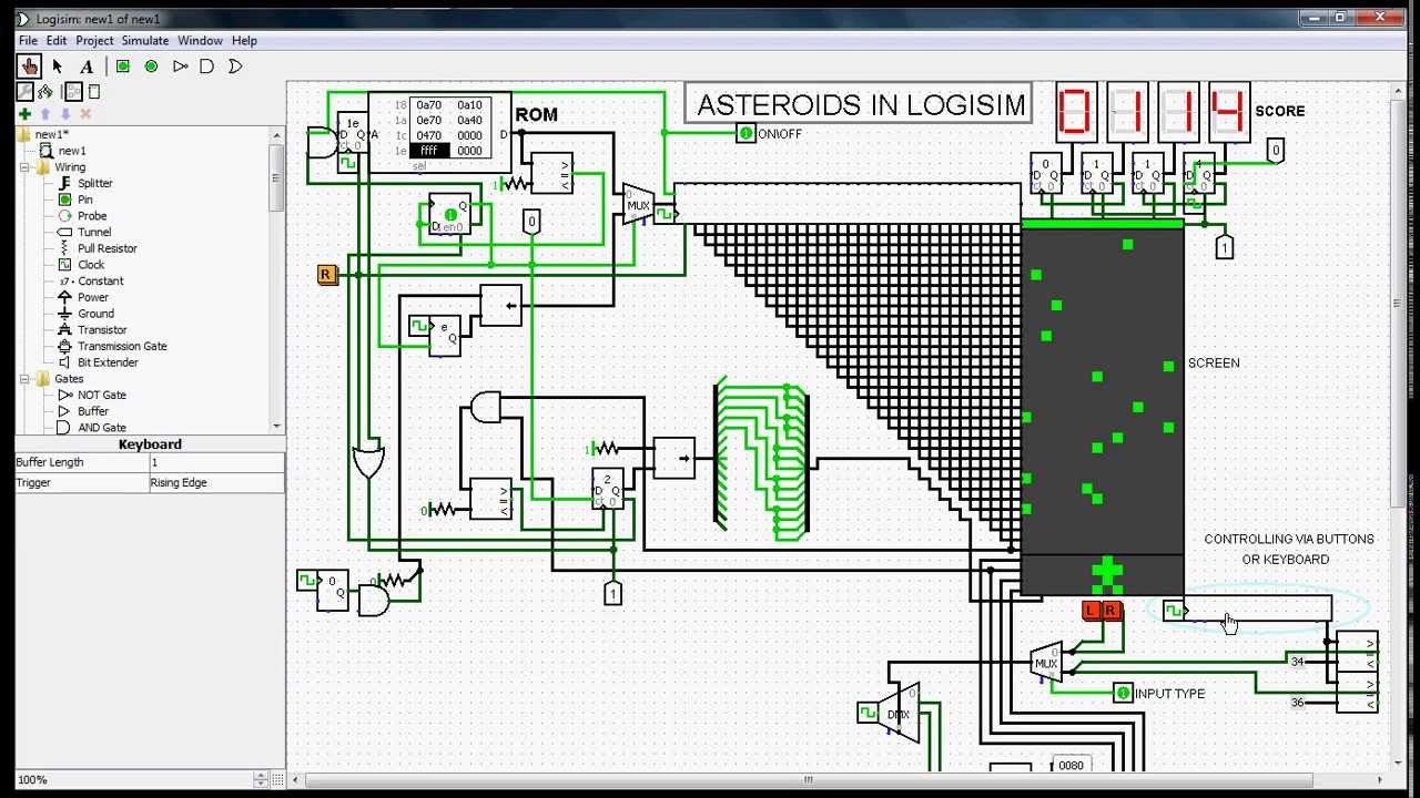 Logisim - Asteroids Game