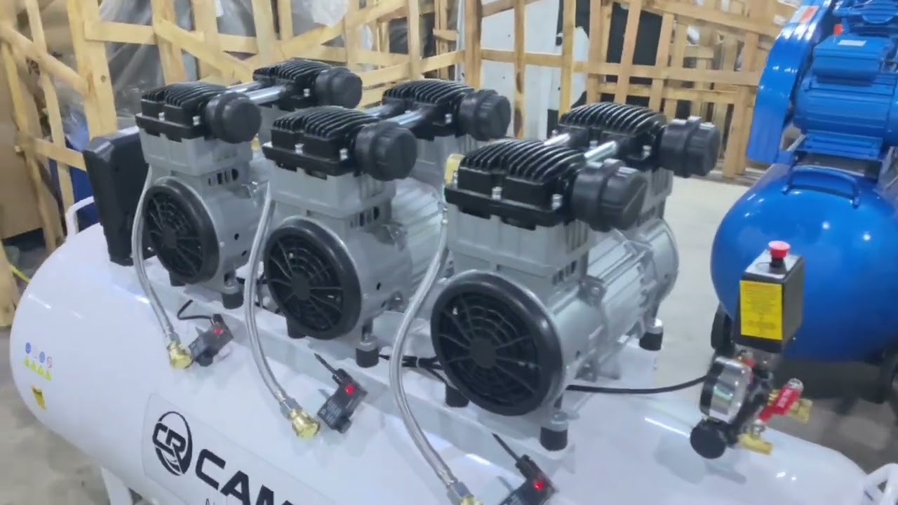 Máy nén khí không dầu chống ồn 330l 6Hp 220V - chuyên dùng cho nha khoa , bệnh viện , y tế thực phẩm