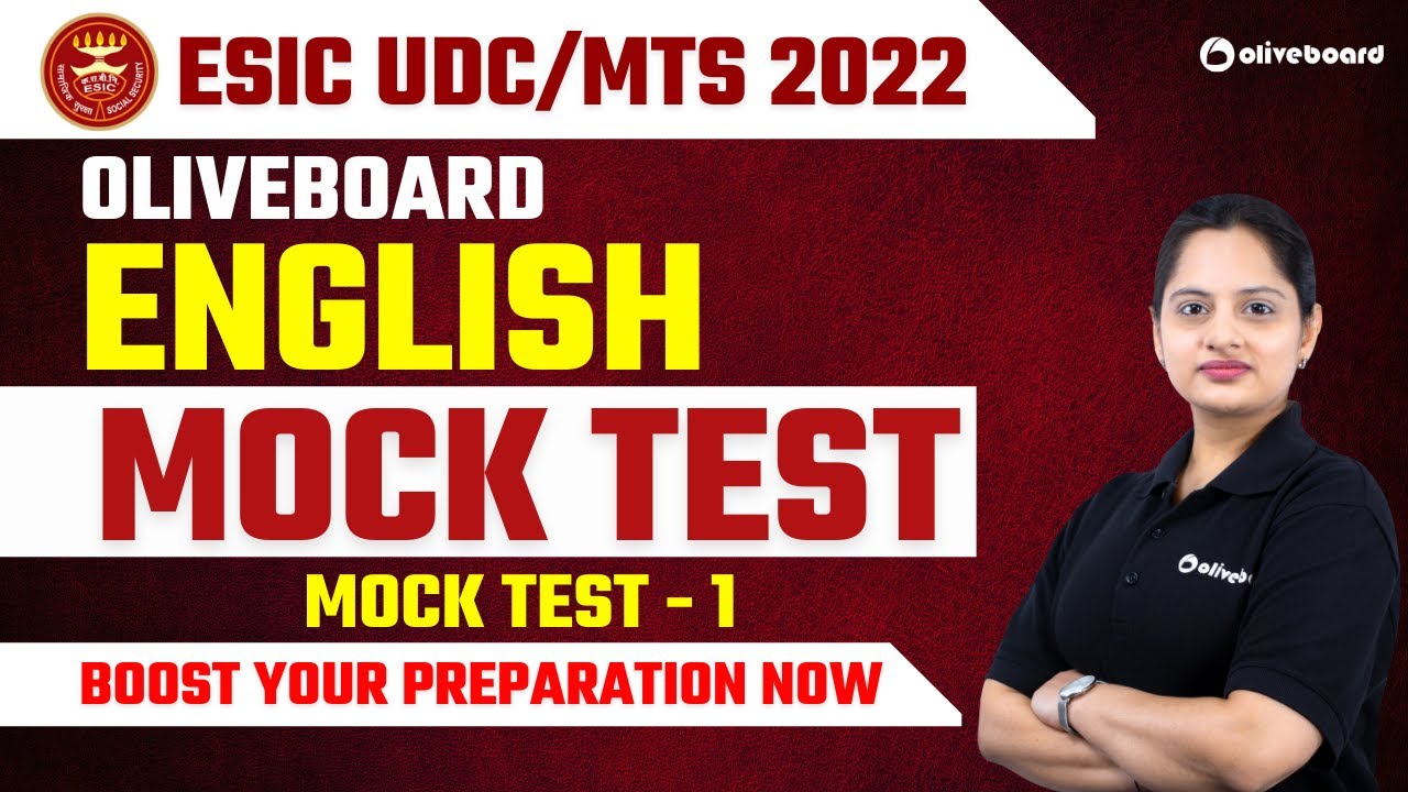 ESIC UDC/MTS 2022 || Oliveboard ESIC English Mock Test - 1 || ESIC Mock Test 2022 || Harshita Ma'am