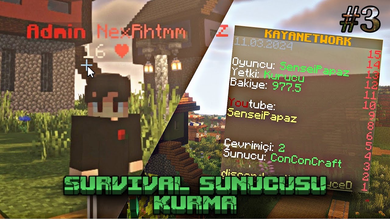 YETKİ - SCOREBOARD YAPIMI | ATERNOS YETKİ VE SCOREBOARD PLUGINLERI | #3 @nexrhtm