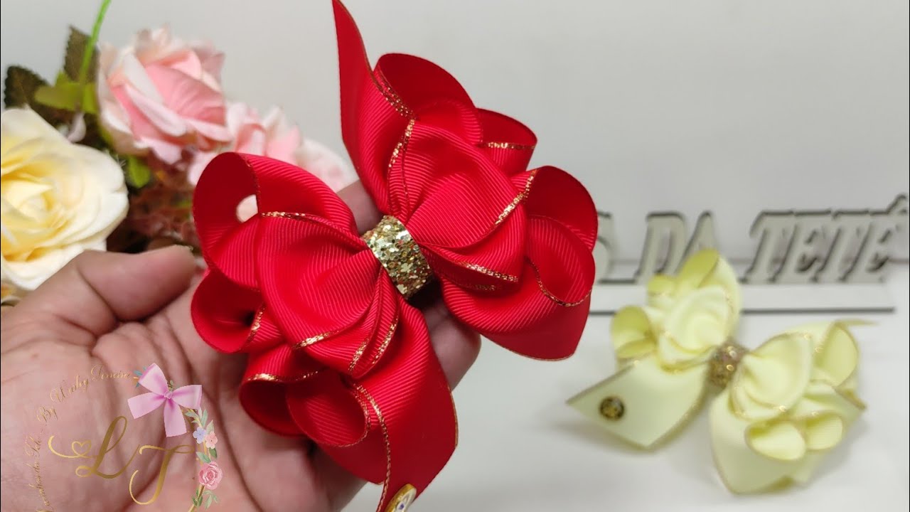 Laço Luxuoso. Boutique duplo com pontas e cruzado. coleção final de ano 🎀