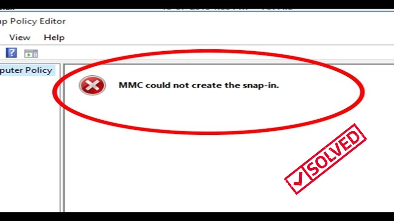 Исправление ошибки MMC «Не удалось создать оснастку» в Windows