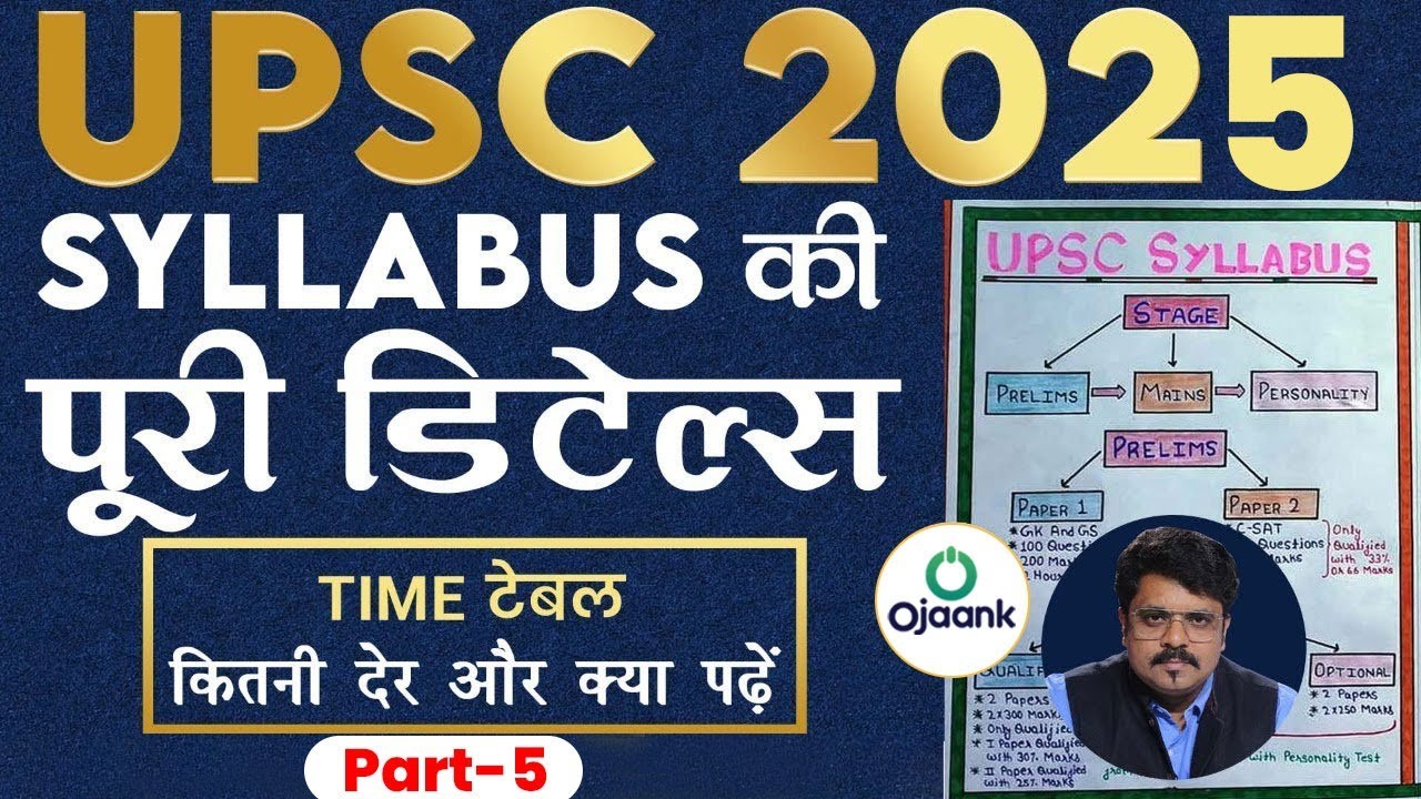 UPSC Syllabus 2025 कितनी देर और क्या पढ़े? UPSC BEGINNERS SYLLABUS 2025 ANALYSIS CLASS BY OJAANK SIR