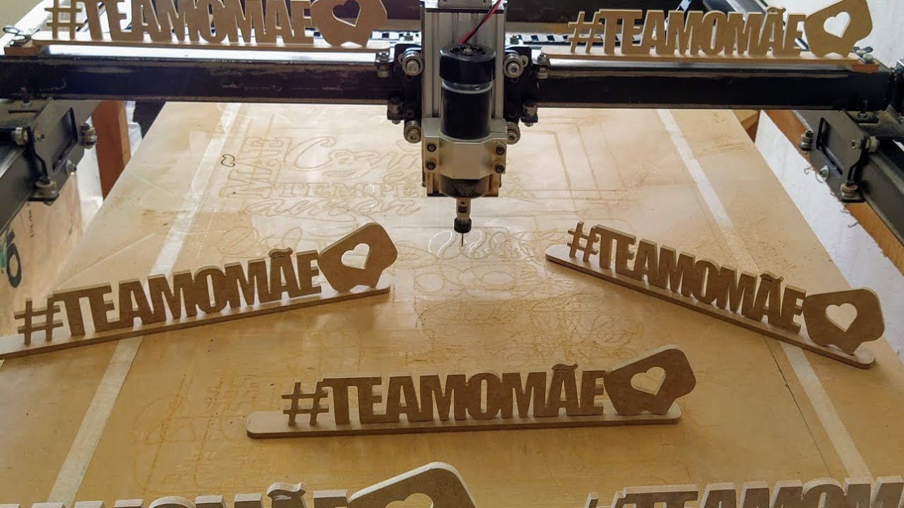CNC caseira com spindle 500w (peças para o dia das mães)