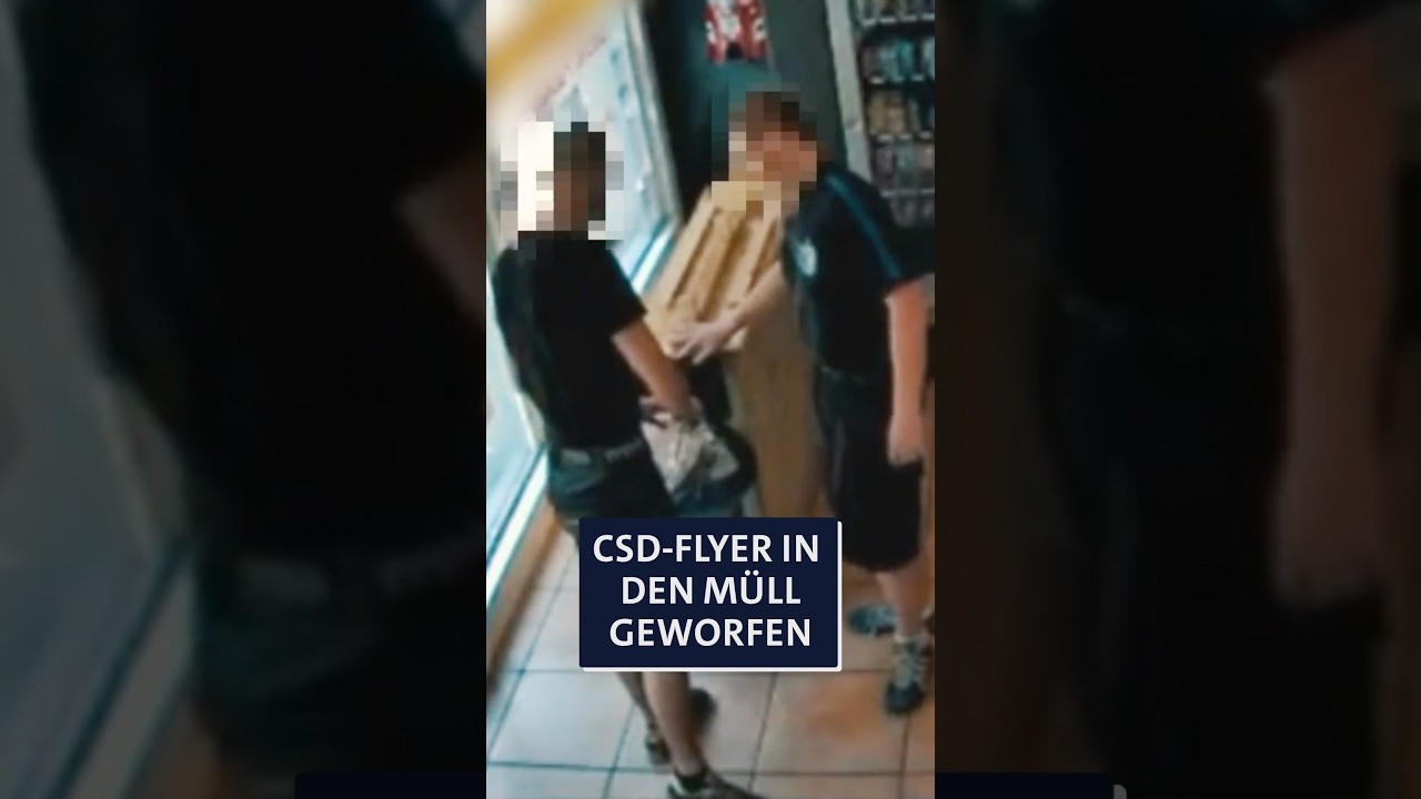 Jugendliche rei&szlig;en CSD-Plakat ab 👊