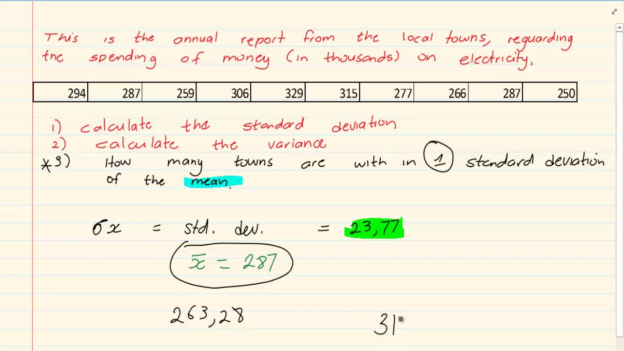 Grade 11: Statistics :  Standard deviation and variance