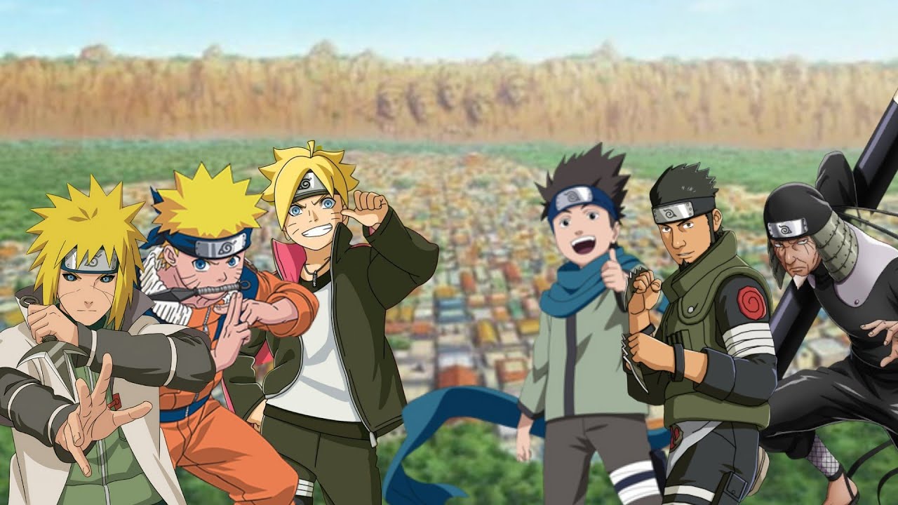 Minato edo,boruto,naruto VS hiruzen,asuma,konohamaru 
