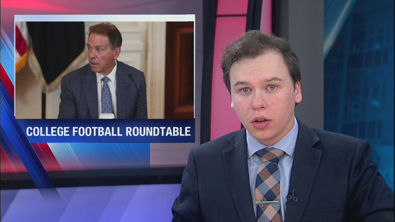 Nick Saban attends college football roundtable discussion at the White House