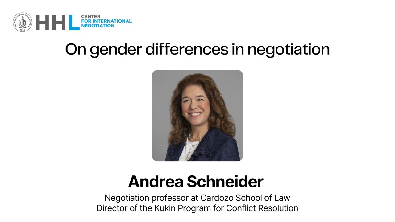 On gender differences in negotiation with Andrea Schneider