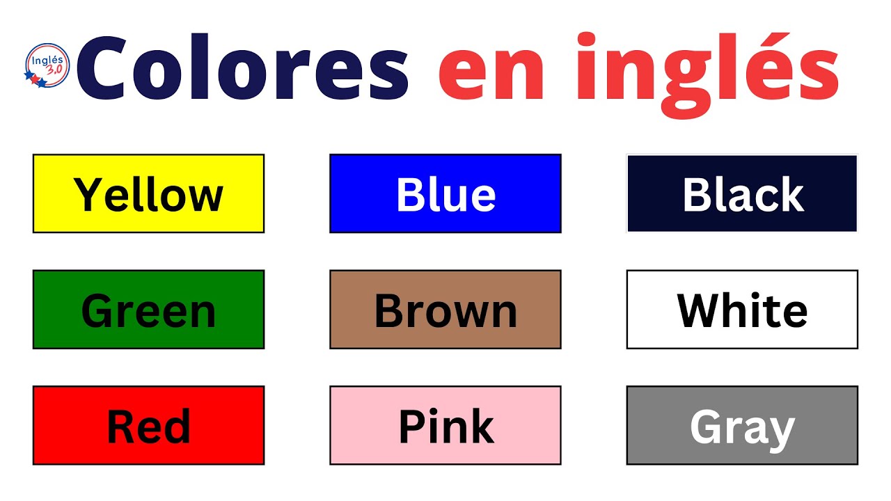 Colores en inglés y español con pronunciación - Vocabulario del inglés