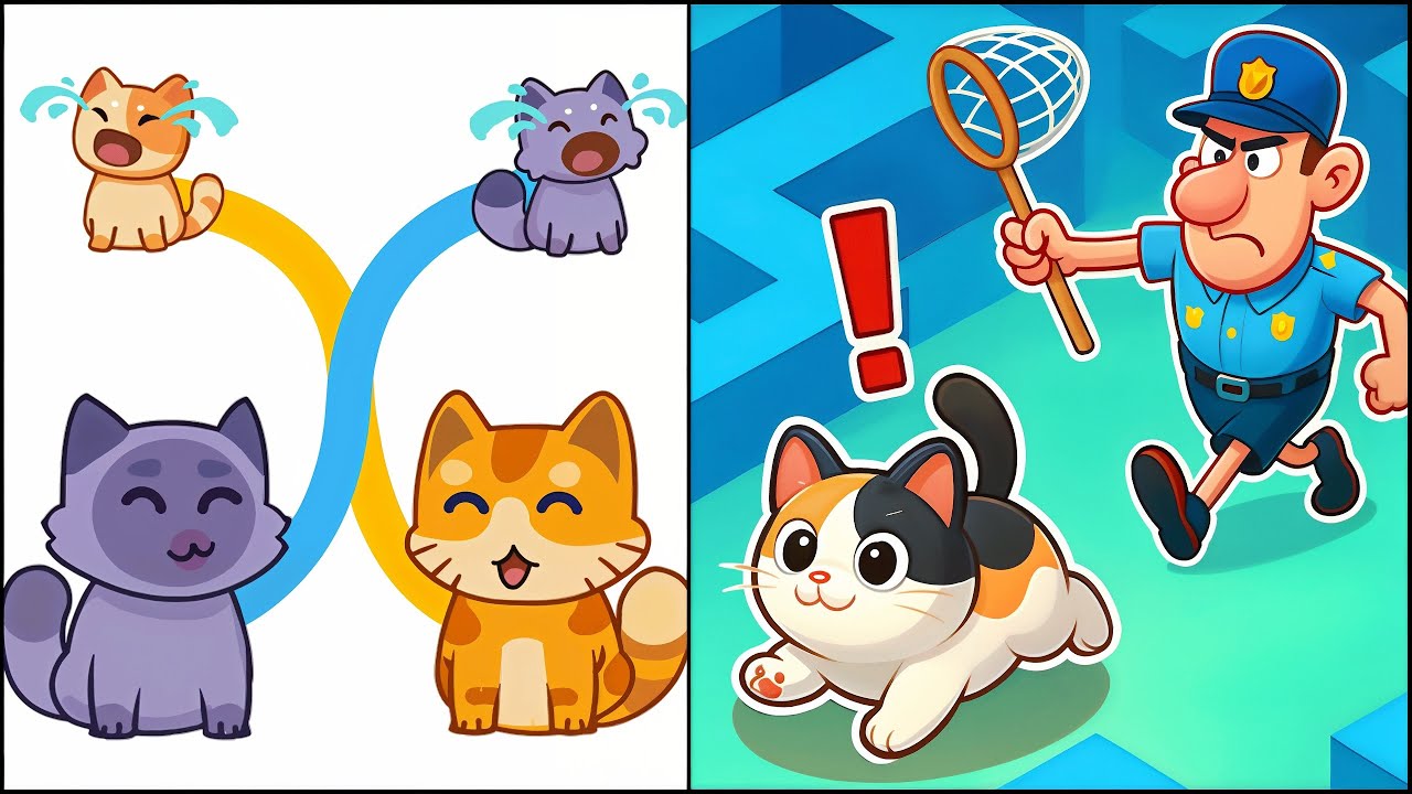 Cat Puzzle Draw to Kitten VS Purffect Cat Escape - All Levels SpeedRun Gameplay