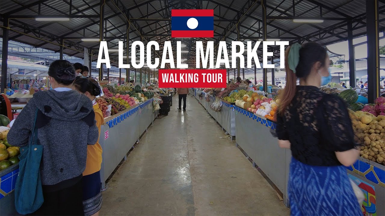 Walking in Kamphengmeung Market, Vientiane, Laos | Virtual Walking Tour