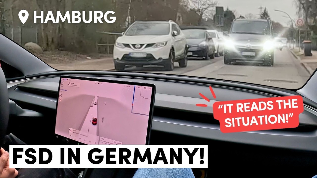 Tesla FSD в Германии — полный Ride Along, 11 марта (без комментариев)