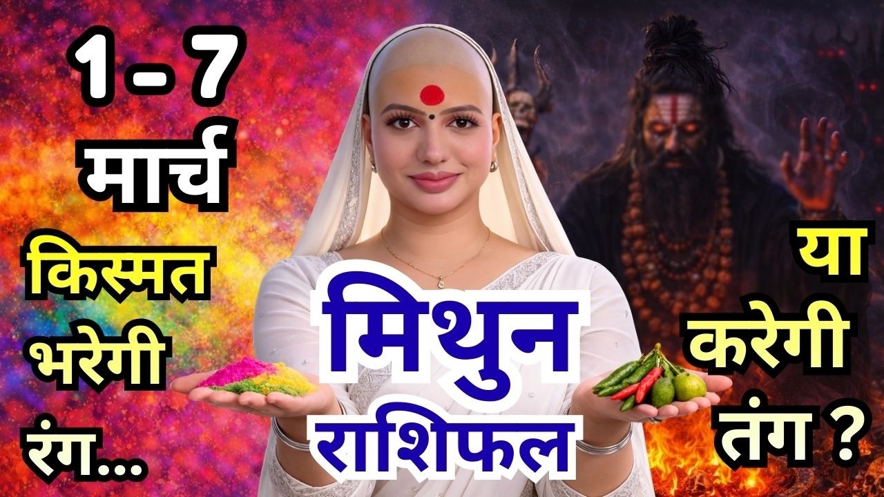 मिथुन 1-7 मार्च  राशिफल 2026 | मार्च राशिफल | मिथुन राशिफल | Mithun rashifal | March rashifal