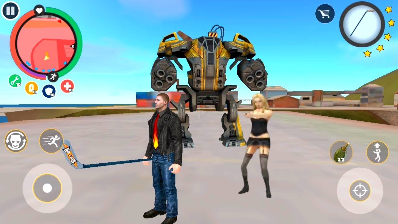 Rope Hero Vice Town | Stone Giant BD 100 Jump Fight Tank Army | Rope Hero Fight New Town Zombie