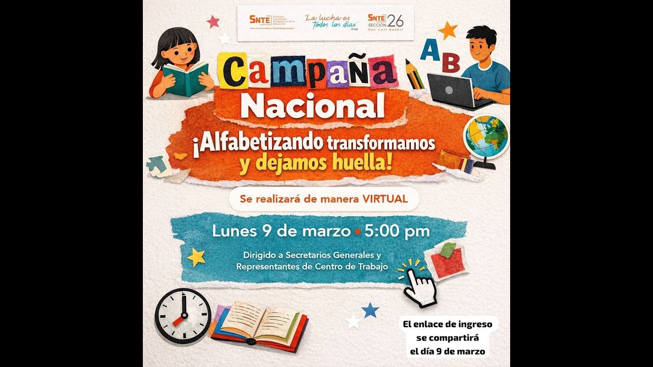 Campaña Nacional Alfabetizando transformamos y dejamos huella