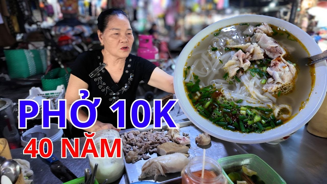 Sốc! Bát phở 10k ở chợ sáng Tiểu Hoàng ở thị trấn Tiền Hải, cô bán phở hơn 40 năm lời lãi ra sao?