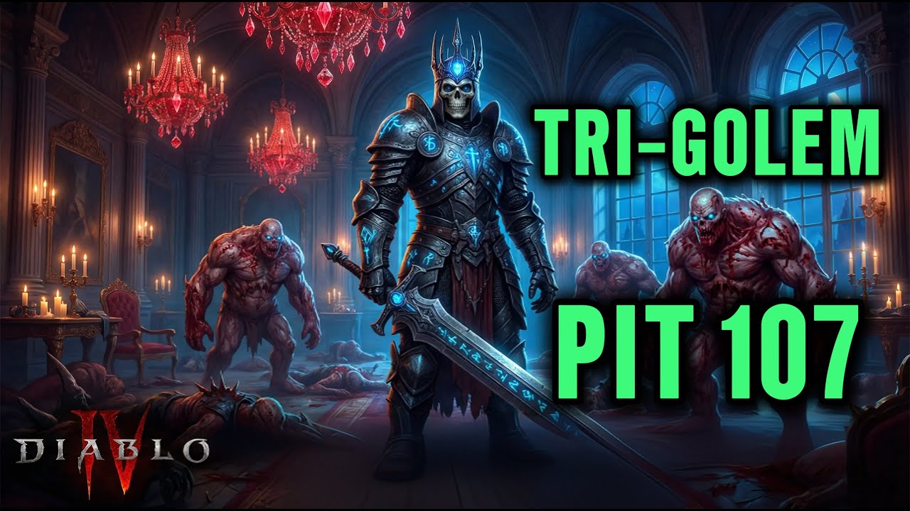TRI-GOLEM NECRO PIT 107 TEST RUN [S11] | Diablo 4 Season 11 Necromancer S-Tier Build SKULM #skulm