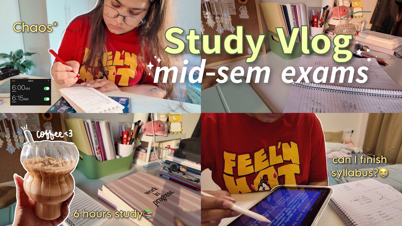 A realistic STUDY VLOG before Mid-Sem Exams📚🤧| Productive or Just Stress?😭