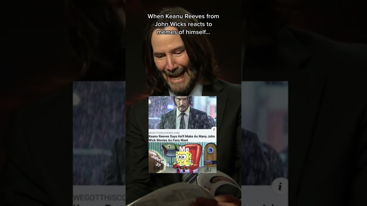 Keanu reacts to his meme #keanureeves #johnwick4 #johnwick4review