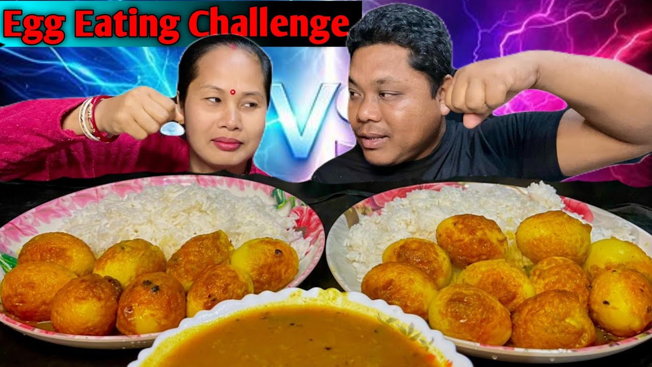 Egg Eating Challenge// Spicy Egg Curry Eating Challenge With Rice | Food Eating Challenge Video |