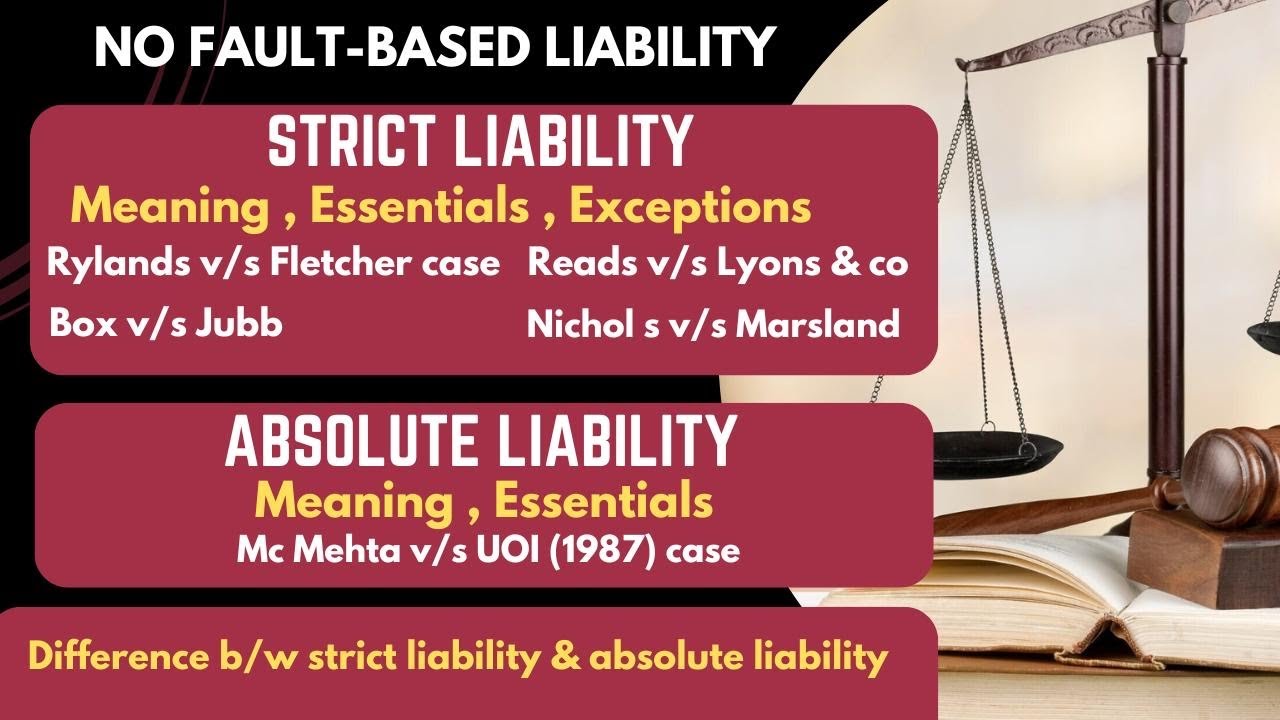 No Fault Liability || Strict Liability & Absolute Liability || Part-2