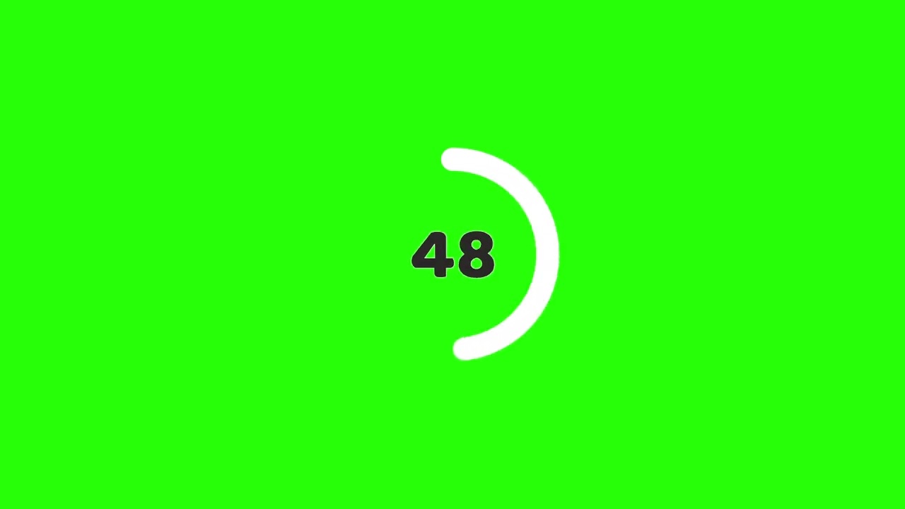 Circle Timer Animation | Number Countdown | Green Screen Background