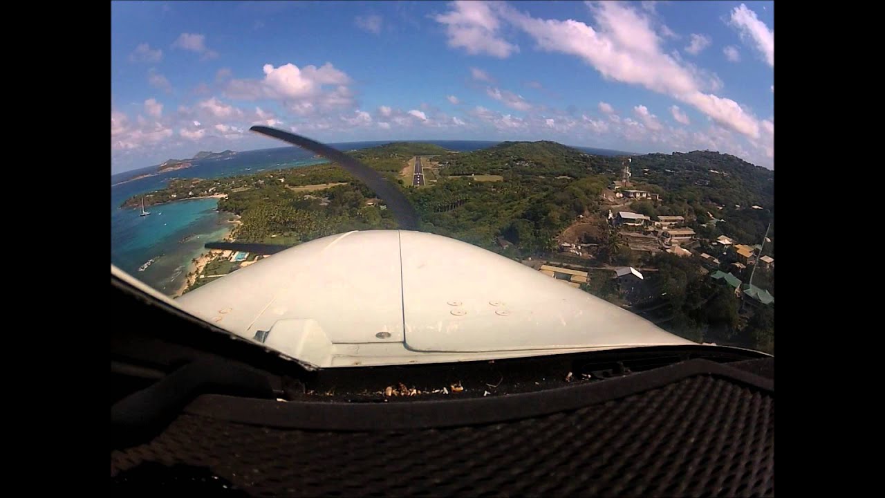 Mustique Island  Airport Approach