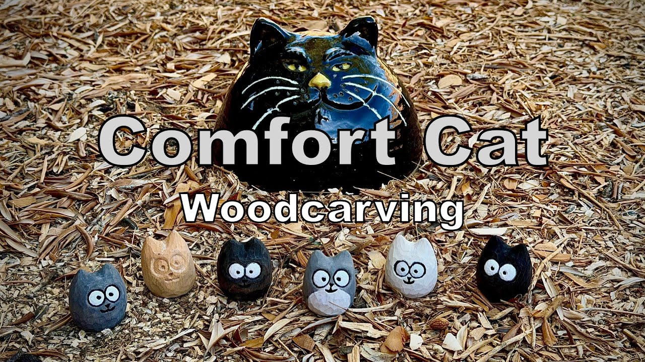 Cute Comfort Cat - Woodcarving