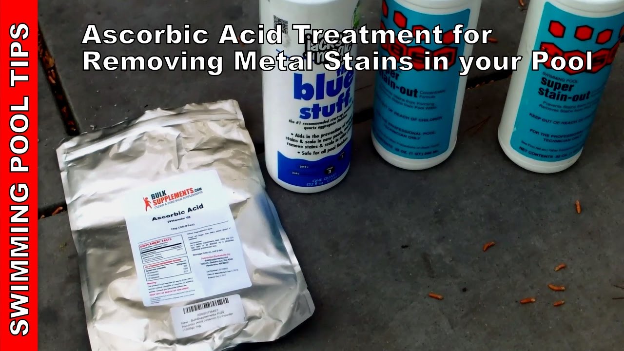 Ascorbic Acid Treatment for Removing Stains in Your Pool