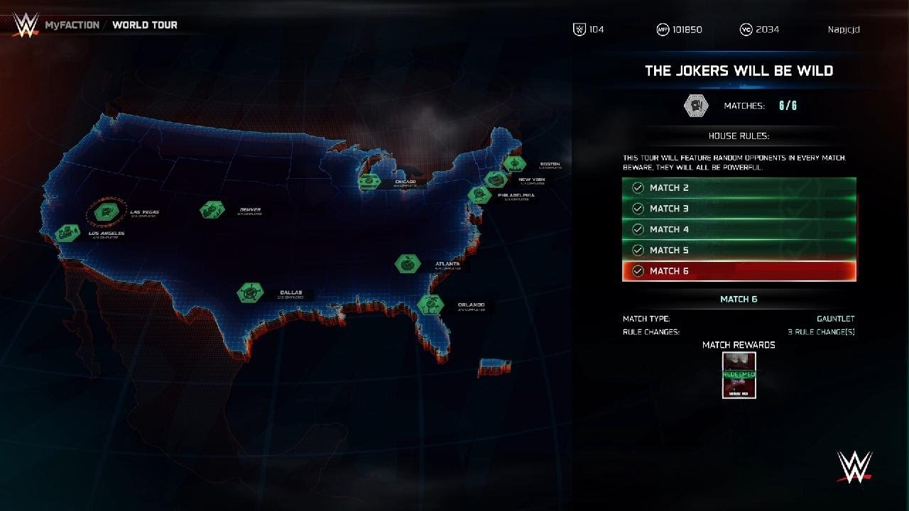 WWE 2K25 MyFACTION World Tour Las Vegas The Jokers Will Be Wild Tour