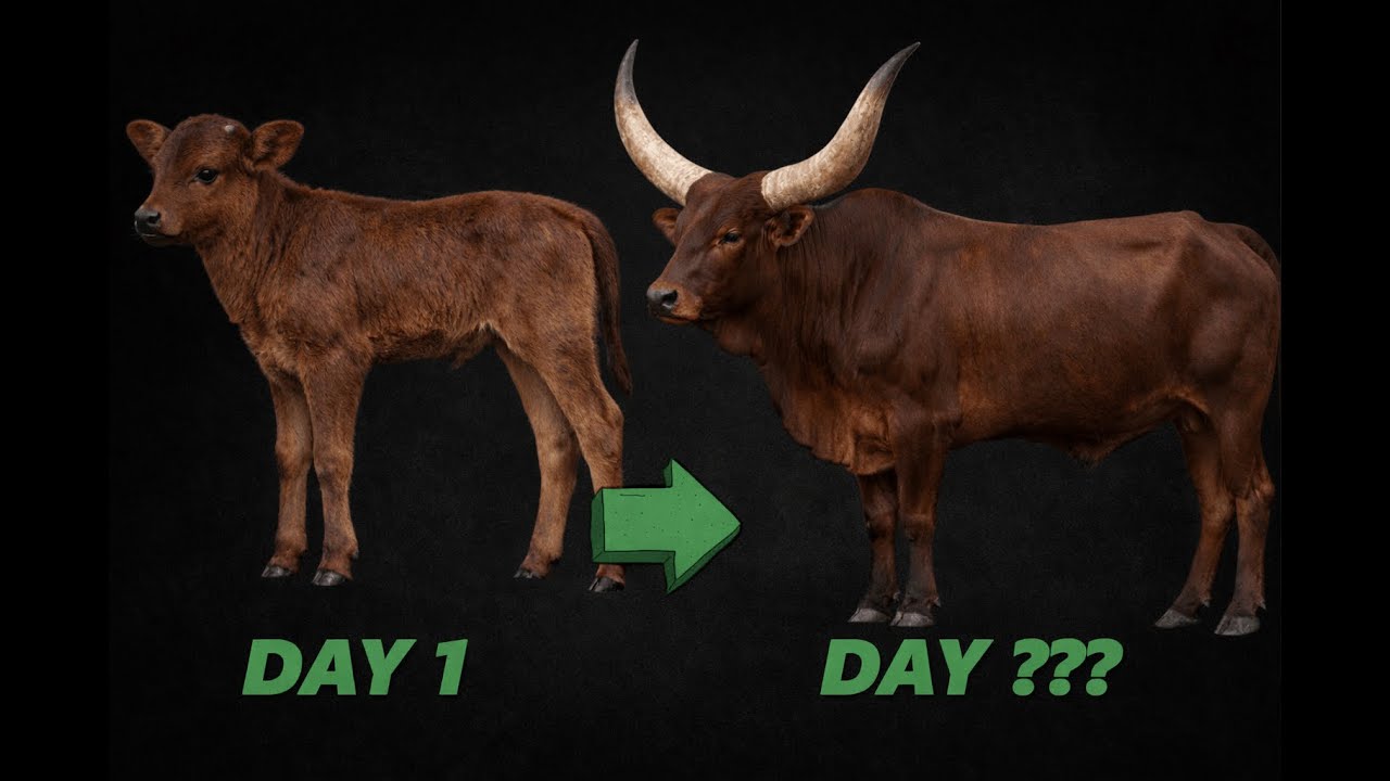 Timelapse Growth: Ankole-Watusi from Day 1 to Maturity | AI & Evolution