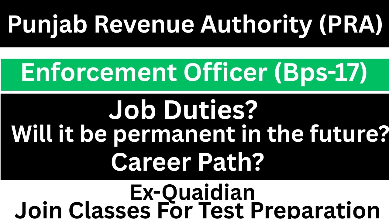 PRA Enforcement Officer Job Duties | Permanent or Contract? | Punjab Revenue Authority Jobs 2026