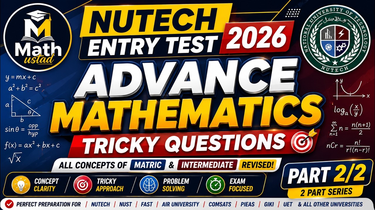 Tricky Advanced Math MCQs | NUTECH Entry Test 2026 Must Watch