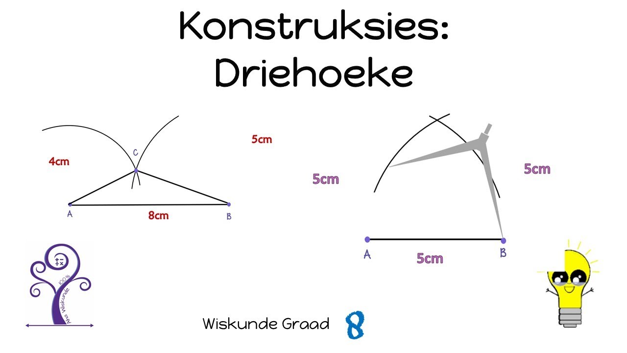 Wiskunde Graad 8 Meetkunde -  Konstruksies van Driehoeke