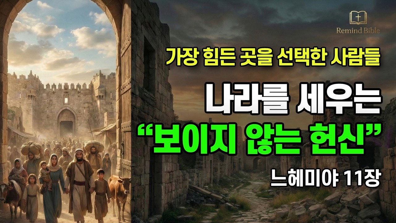 [느헤미야 11장] 하나님이 주목하시는 가장 힘든 자리, 보이지 않는 곳에서의 헌신