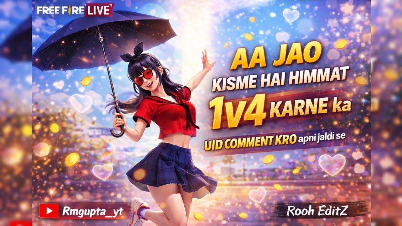 1v4 CHALLENGE 💀 Kya Tum Me Hai Dum? UID Comment Karo! | FF LIVE