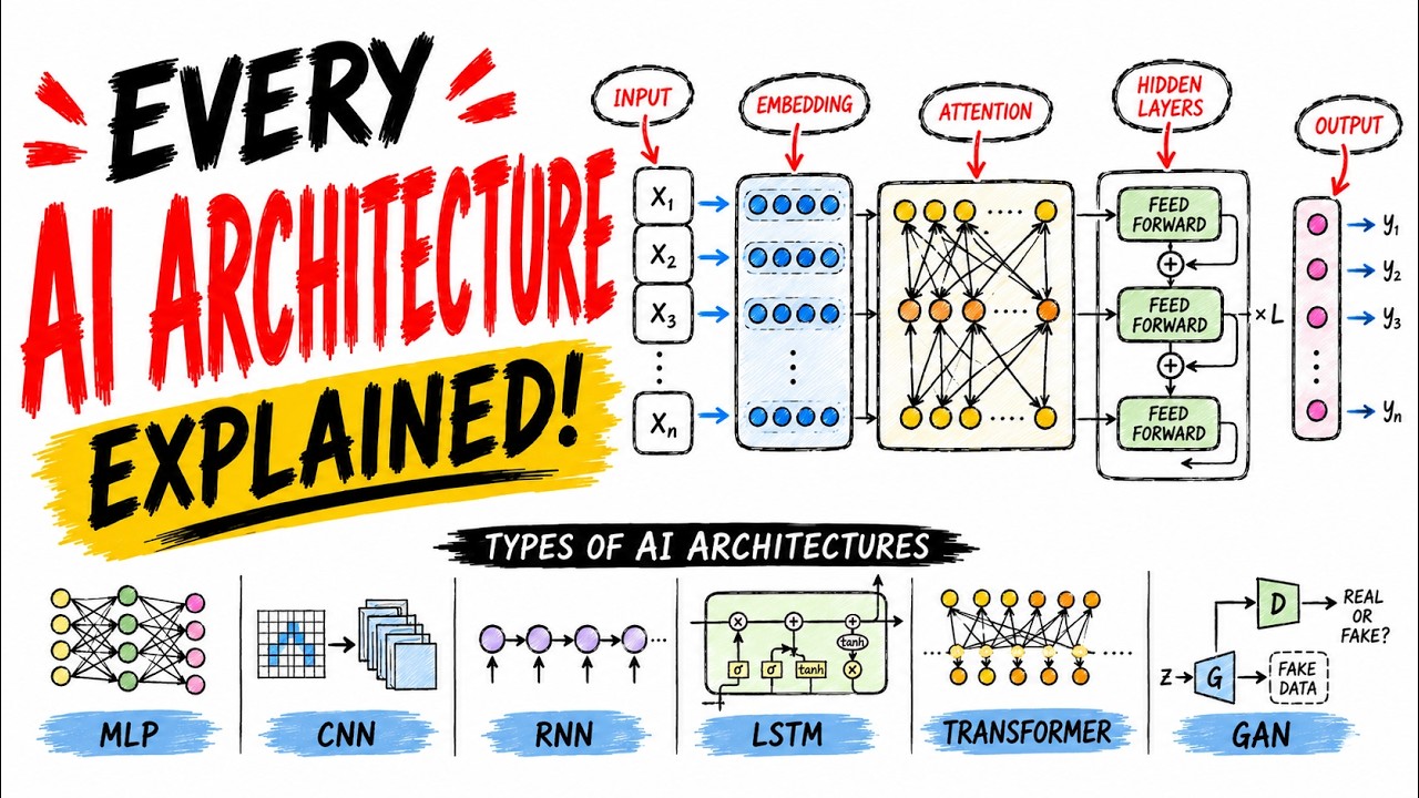 Every AI Model Architecture Explained: MLP, CNN, Transformer, Mamba, MOE & More
