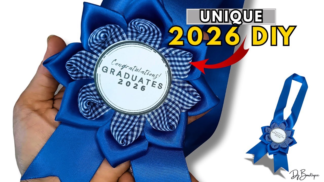 🤩Красивая ленточная розетка для выпускников 2026 года | Выпускной венок своими руками