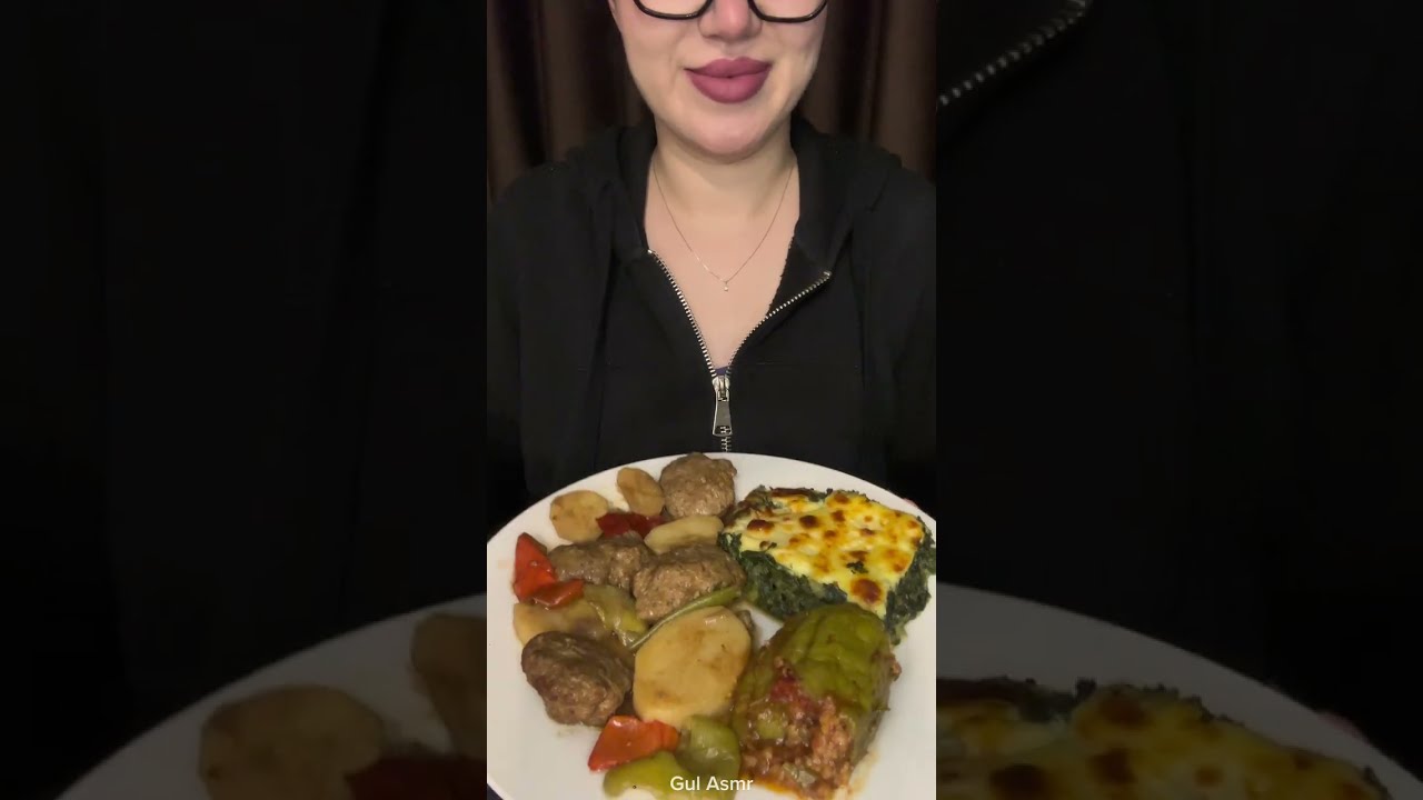 Köfte & Biber Dolması ASMR | Ispanak Gratenli Ev Yemeği - Turkish Dinner Mukbang 